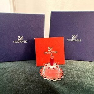 Swarovski Birthday Crystal Cake Rhodium Tray Retired Figure Original Box COA